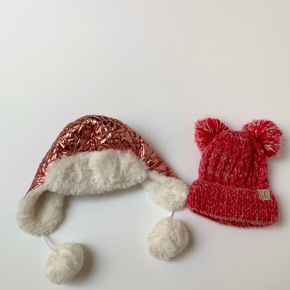 C.C Exclusive and Capelli Pink Girls Toddler hat bundle 2 Hats Set - Picture 2 of 8